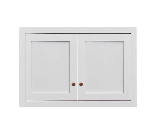 27" Wide Custom Color Stacker Inset Shaker Wall Cabinet - Single Door 12", 15", 18", 21"& 24" Tall
