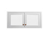 White Shaker Stackable Glass Wall Cabinet - Double Door 24", 27", 30", 33" & 36" Wide