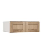 12" Tall 12" Deep Stacker /  Wall Elegant Oak Craftsman Shaker 1-1/4" Overlay Wall Cabinet -  12", 15", 18", 21", 24", 27", 30", 33" & 36" Wide