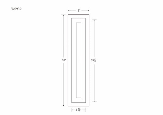 39" Tall Glass Ready Inset Shaker Wall Cabinet - Single Door 9", 12", 15", 18" & 21"