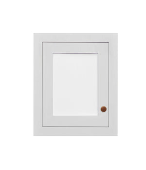 15" Tall 29 Newport White Double Shaker Stackable Glass Wall Cabinet - Double Door 24", 27", 30", 33" & 36" Wide