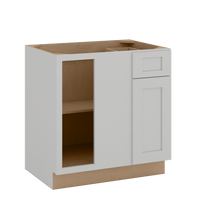 Blind Corner 39", 42" & 45" Base Cabinet with One Door and One Drawer | RTA Unassembled | Premium Shaker White Full Overlay