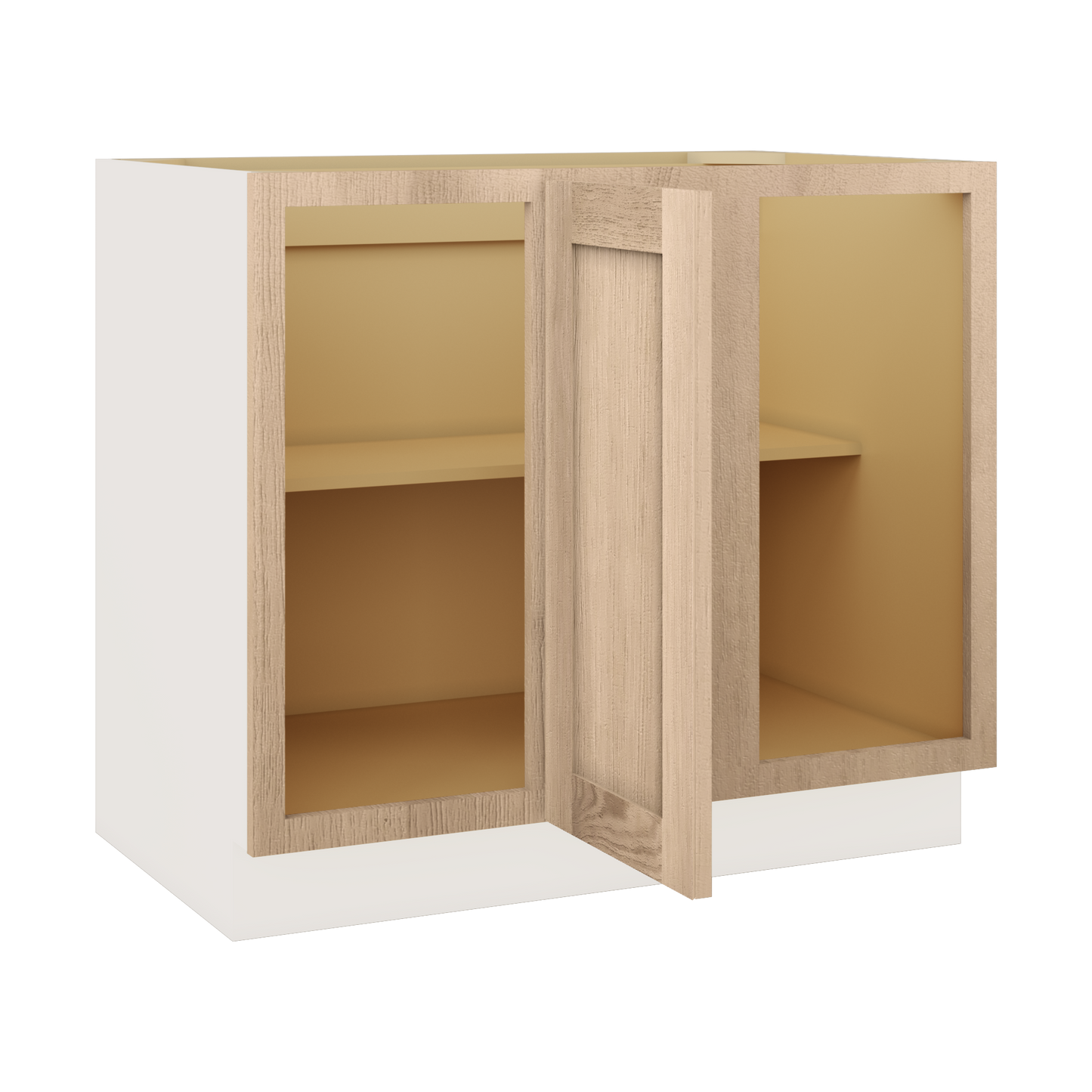 Natural Color 17ROS - Redondo White Oak Shaker Blind Corner 1-1/4" Overlay Base (Left or Right) Blind 36"-42" & 42"-45"