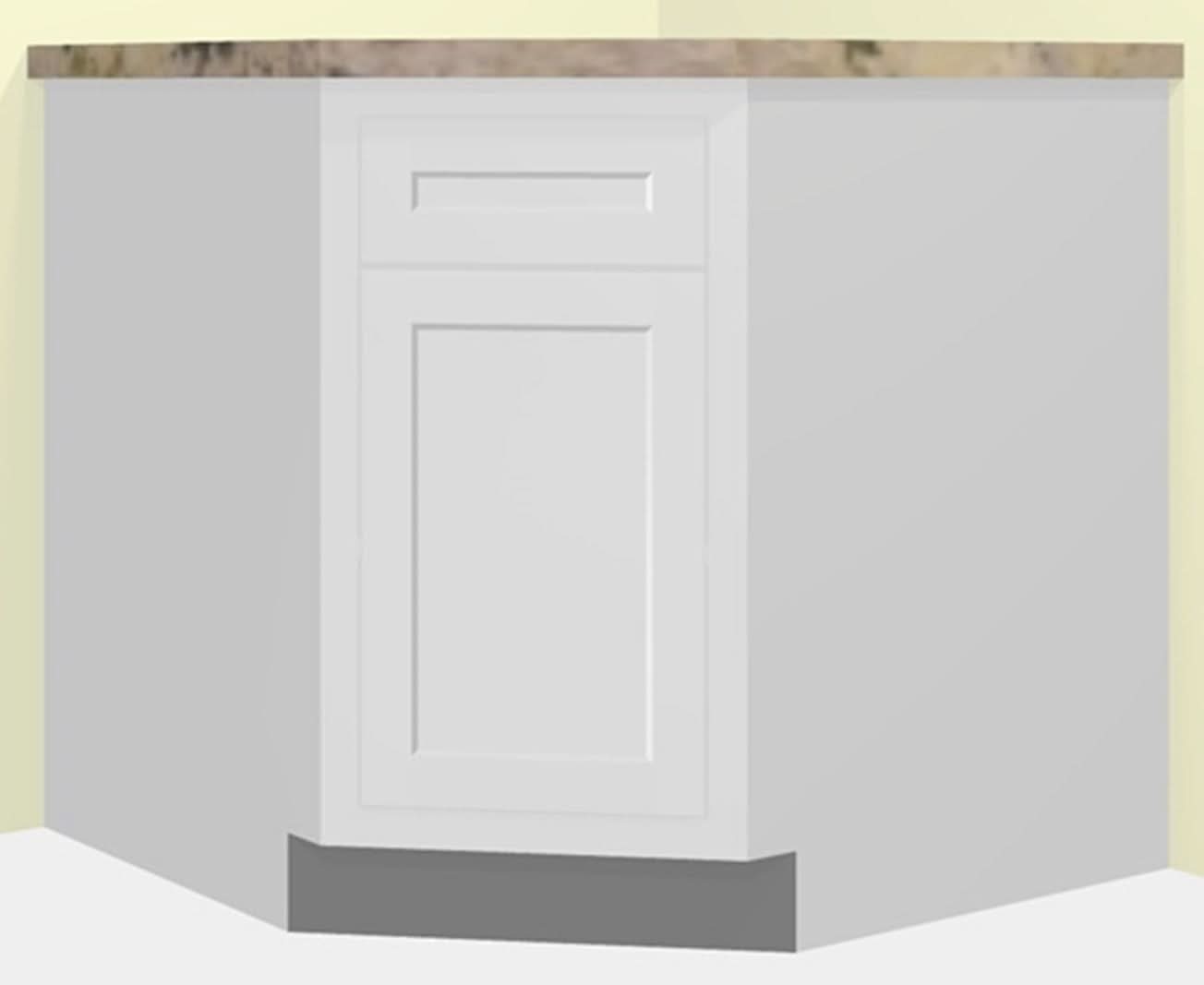 Diagonal Corner 33", 36", 39" and 42" Base Inset Cabinet Custom