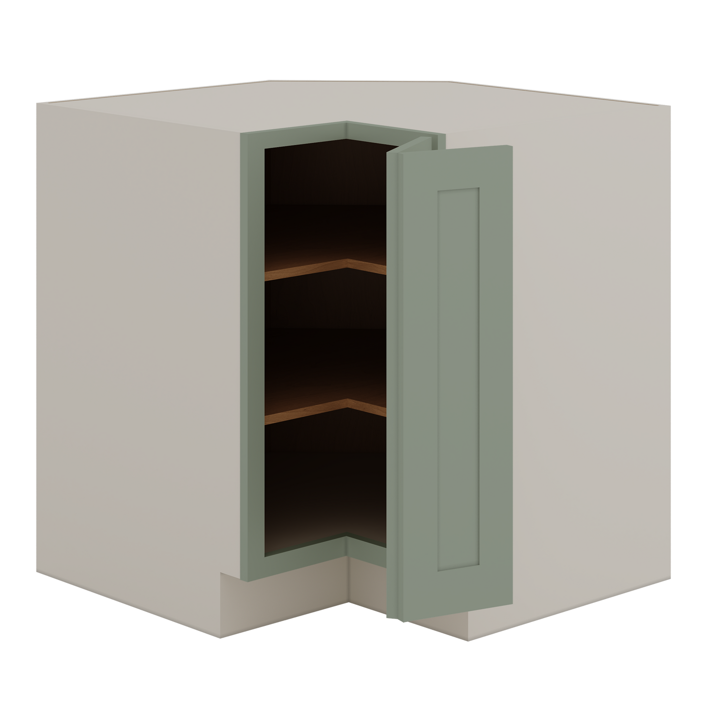 33" & 36" Lazy Susan Base Cabinet 14SG Sage Green Shaker 1-1/4" Overlay