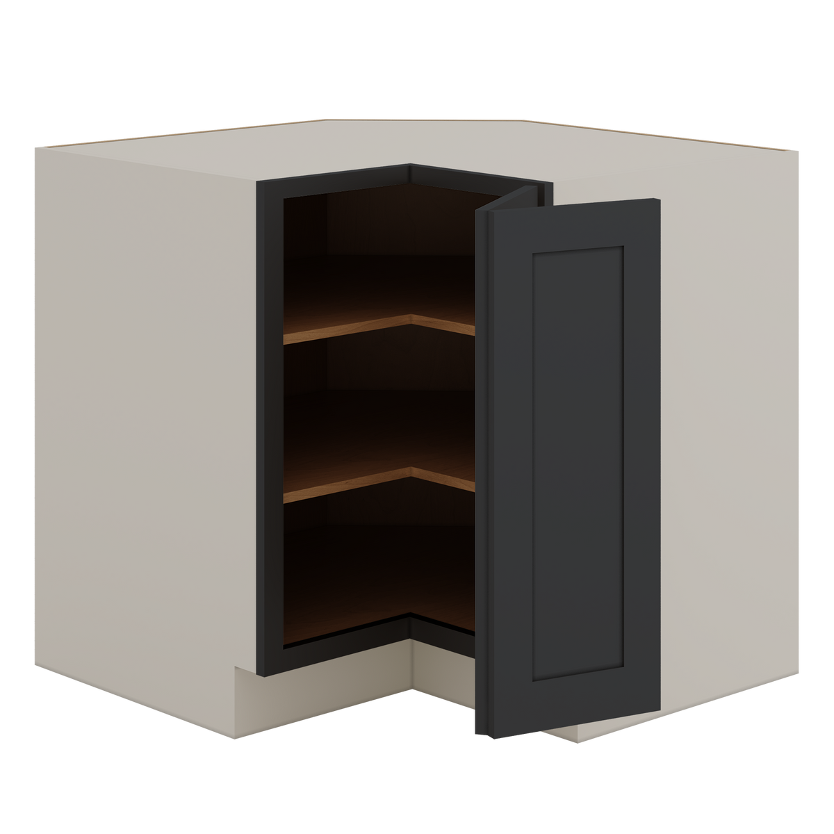 Lazy Susan Base Cabinet 33" & 36" 15HNS Hermosa Noir Black Shaker 1-1/4" Overlay