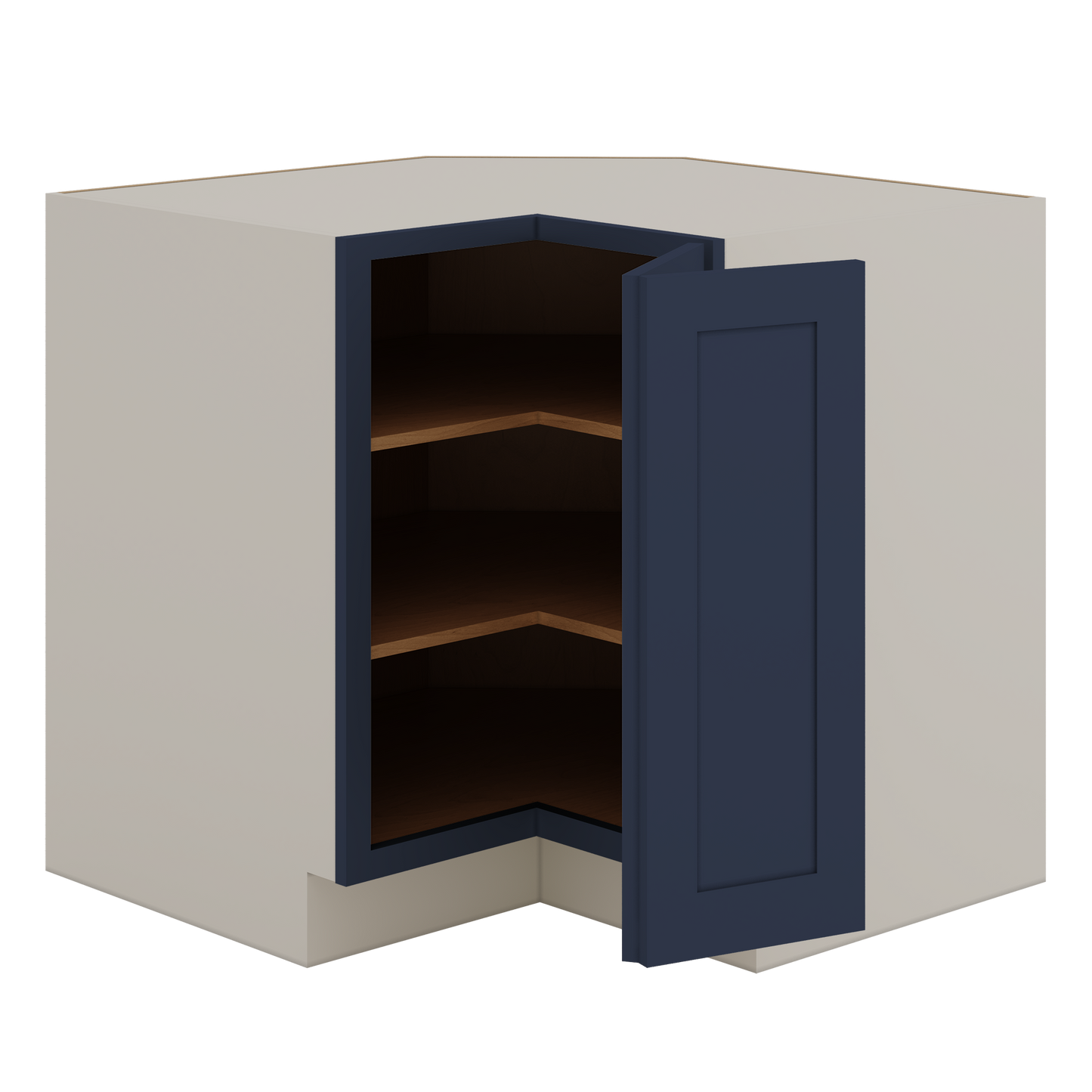 Lazy Susan Base Cabinet 33" & 36" NB29-Naval Blue Shaker 1-1/4" Overlay