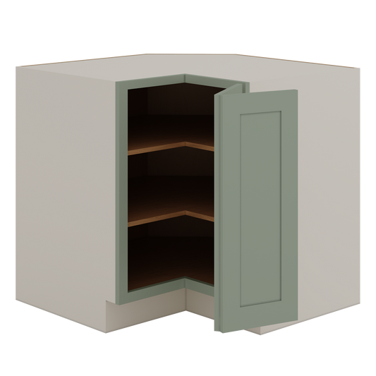 33" & 36" Lazy Susan Base Cabinet 14SG Sage Green Shaker 1-1/4" Overlay
