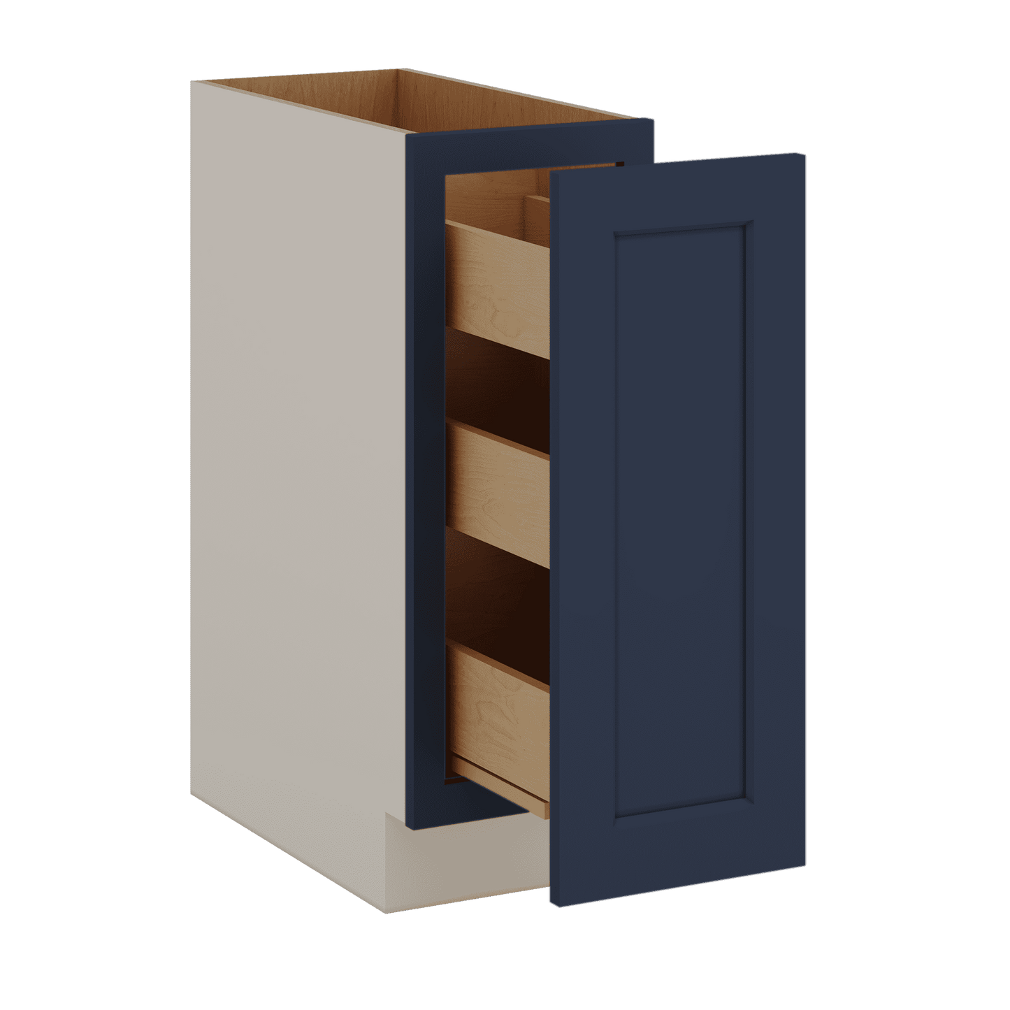 Spice Rack Pull Out Base Cabinet 6", 9" & 12" Wide NB29 Naval Blue Shaker 1-1/4" Overlay