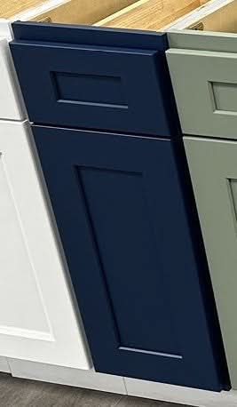 42" Tall Blue Shaker 1-1/4" Overlay Wall Cabinet - Double Door 24", 27", 30", 33", 36"
