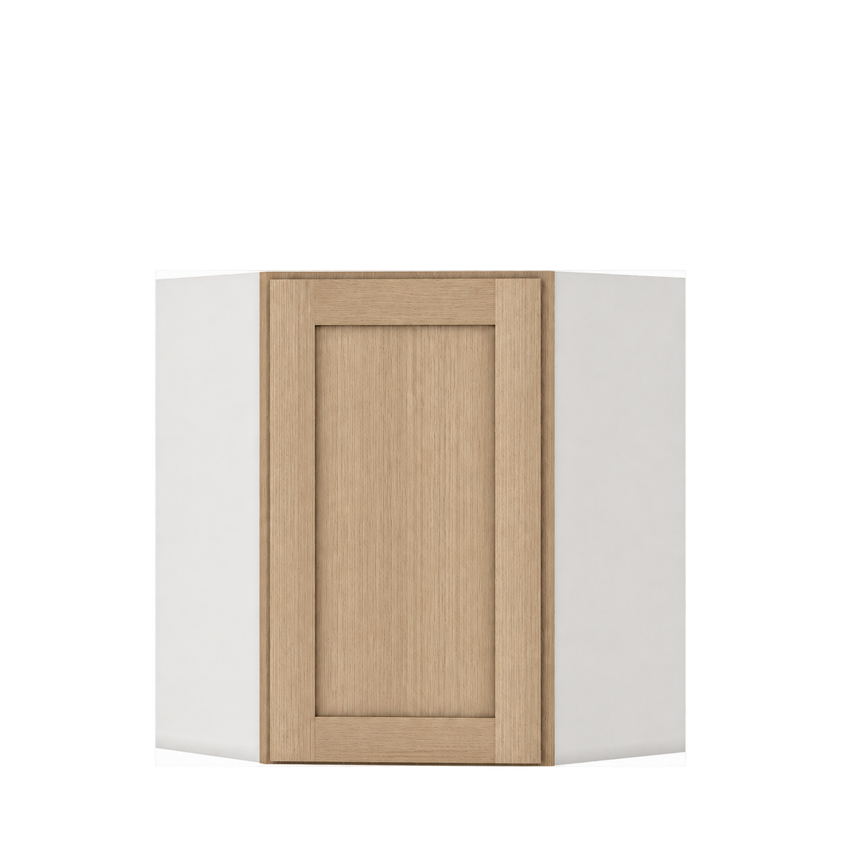 Rift Oak shaker diagonal corner wall cabinet