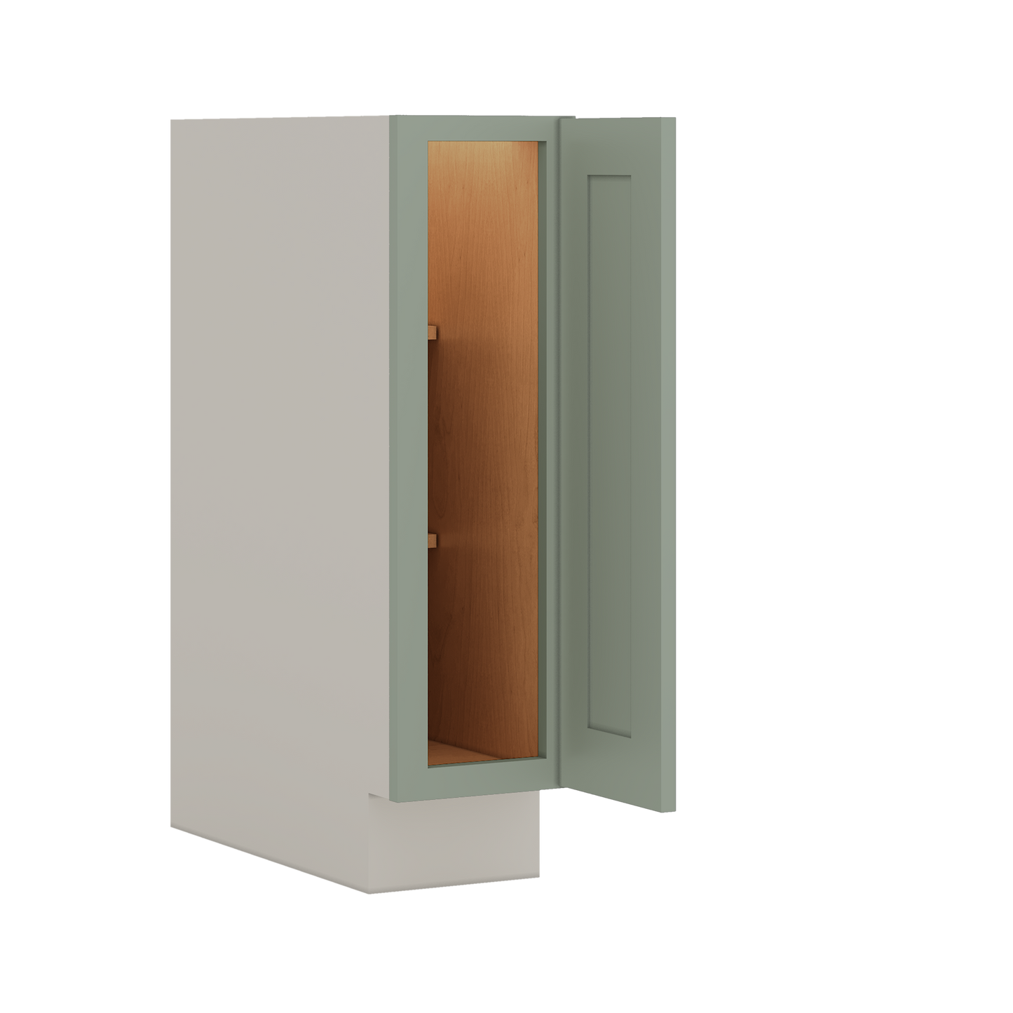Base Cabinet - One Door 9", 12", 15", 18", 21" Green Shaker 1-1/4" Overlay