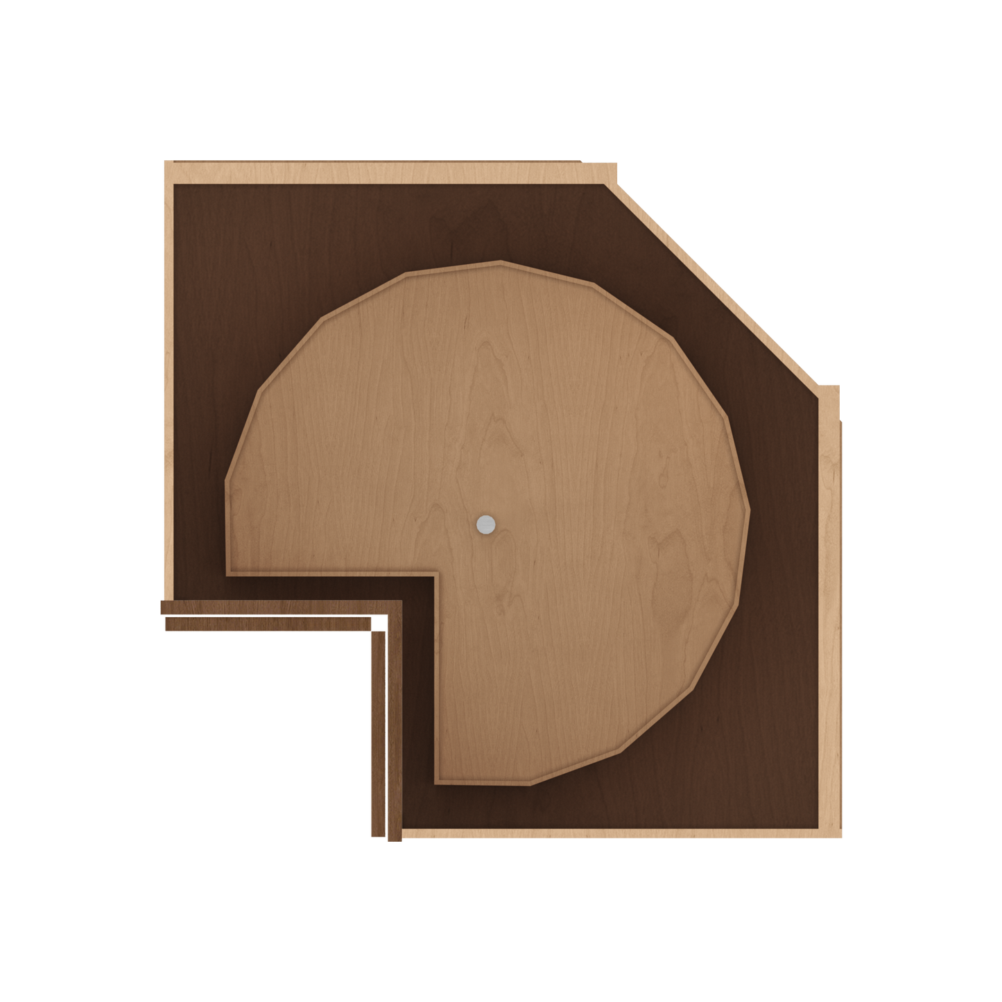 Lazy Susan 33" & 36" Base Elegant Craftsman Mocha Shaker Cabinets