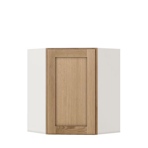 Natural Color White Oak Shaker Overlay kitchen cabinets - Wall Diagonal Corner Cabinet