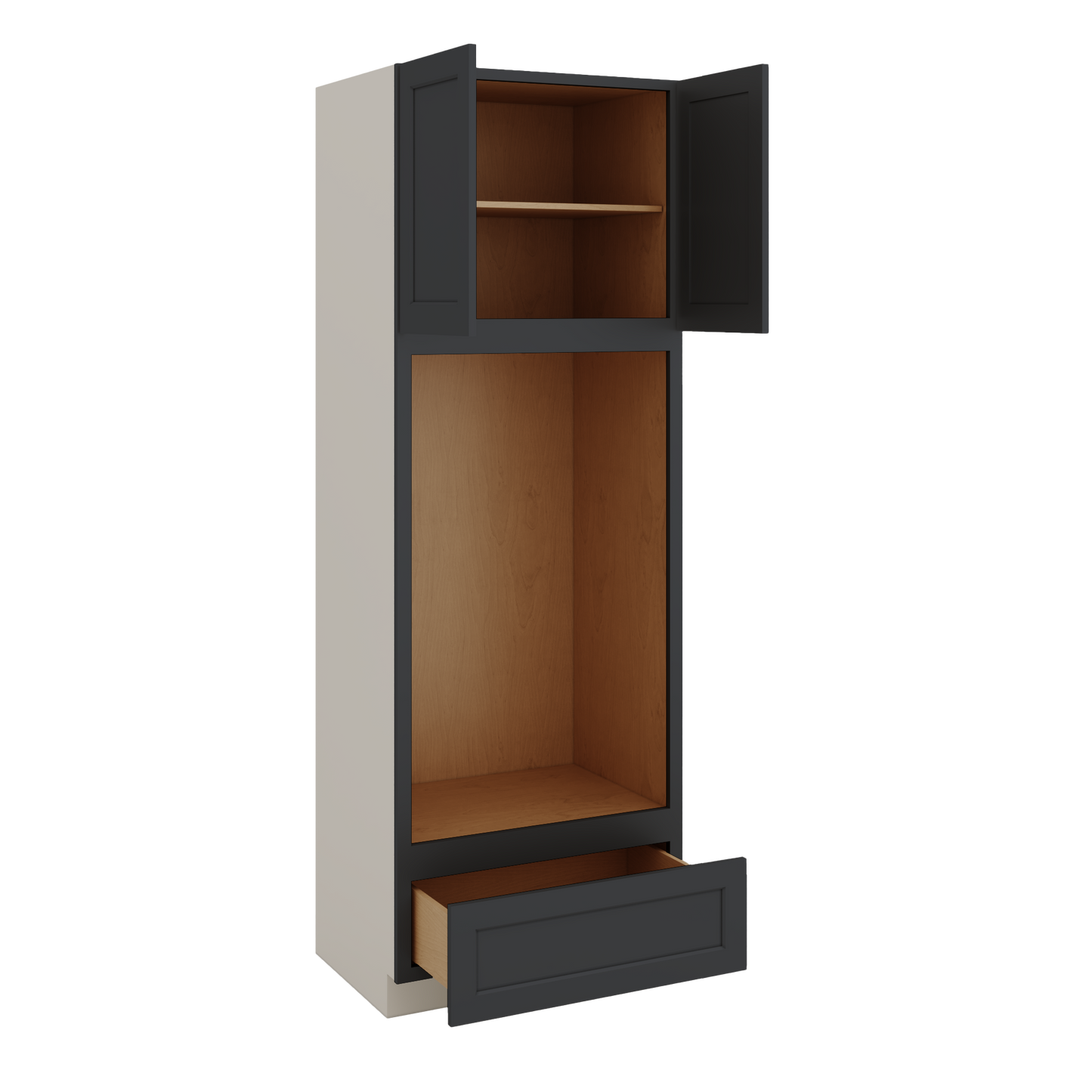 Wall Oven 15HNS Hermosa Noir Black Shaker 1-1/4" Overlay Cabinet 33" Wide