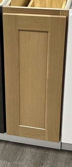 Natural white oak shaker 1-drawer 1-door base 12"–21" RTA kitchen cabinet – installed kitchen view