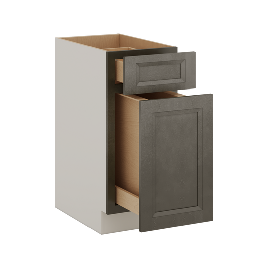 Trash Can Pull Out Base Cabinet Huntington Cinder Double Shaker 15" and 18" Wide