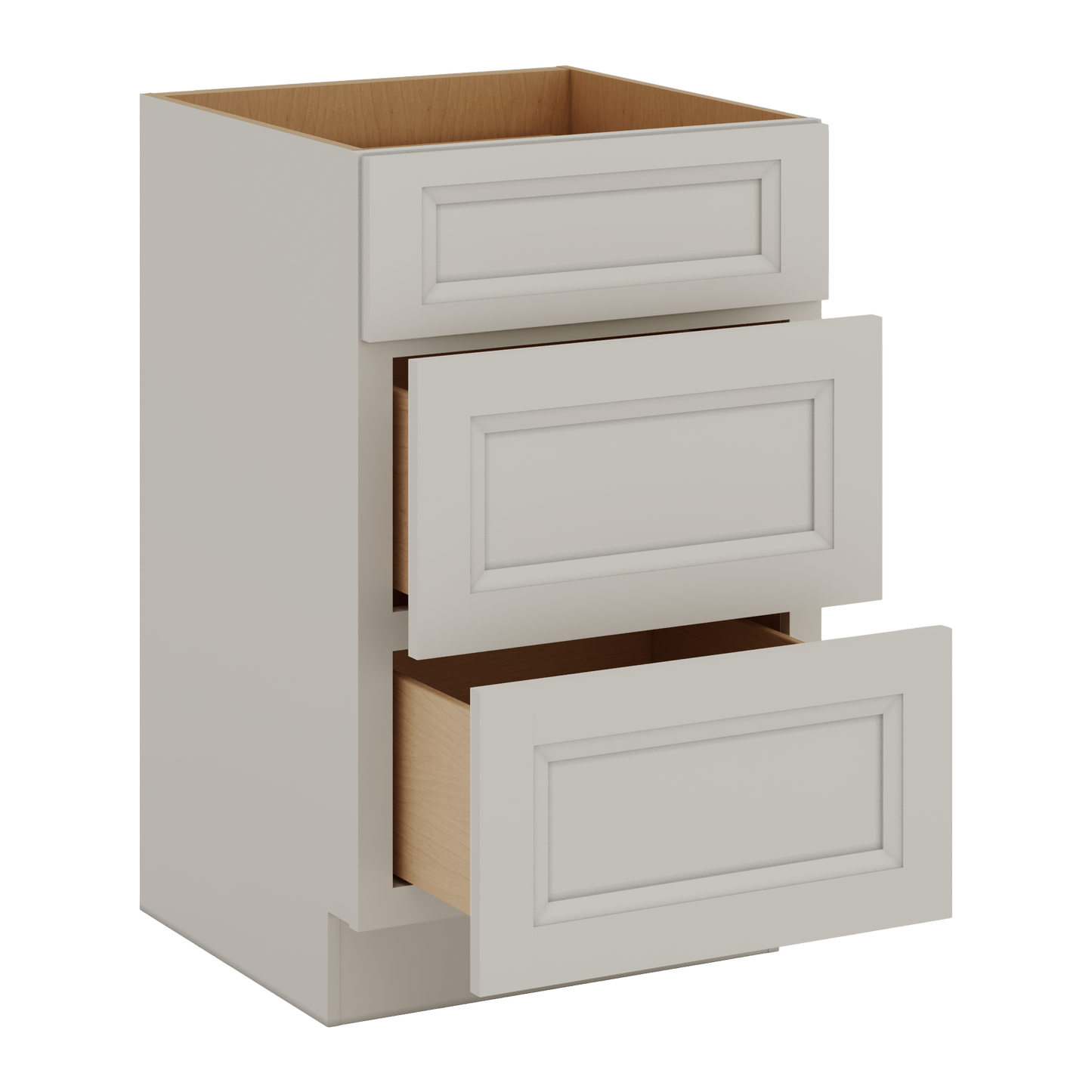 27LGDS Laguna Gray Double Shaker Vanity Drawer Base 12", 15", 18", 21" & 24" - 21" Deep