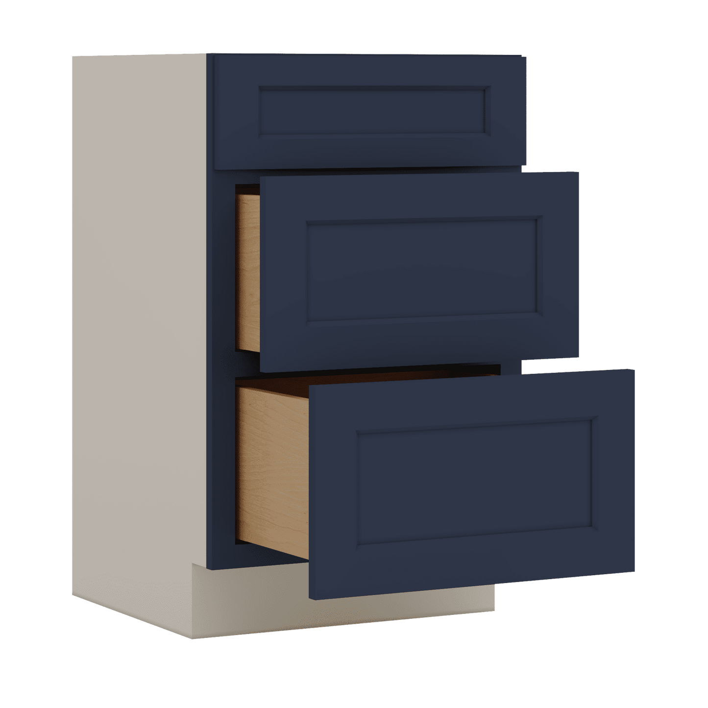 Vanity Drawer Base 12", 15", 18", 21" & 24" NB29 Naval Blue Shaker 1-1/4" Overlay