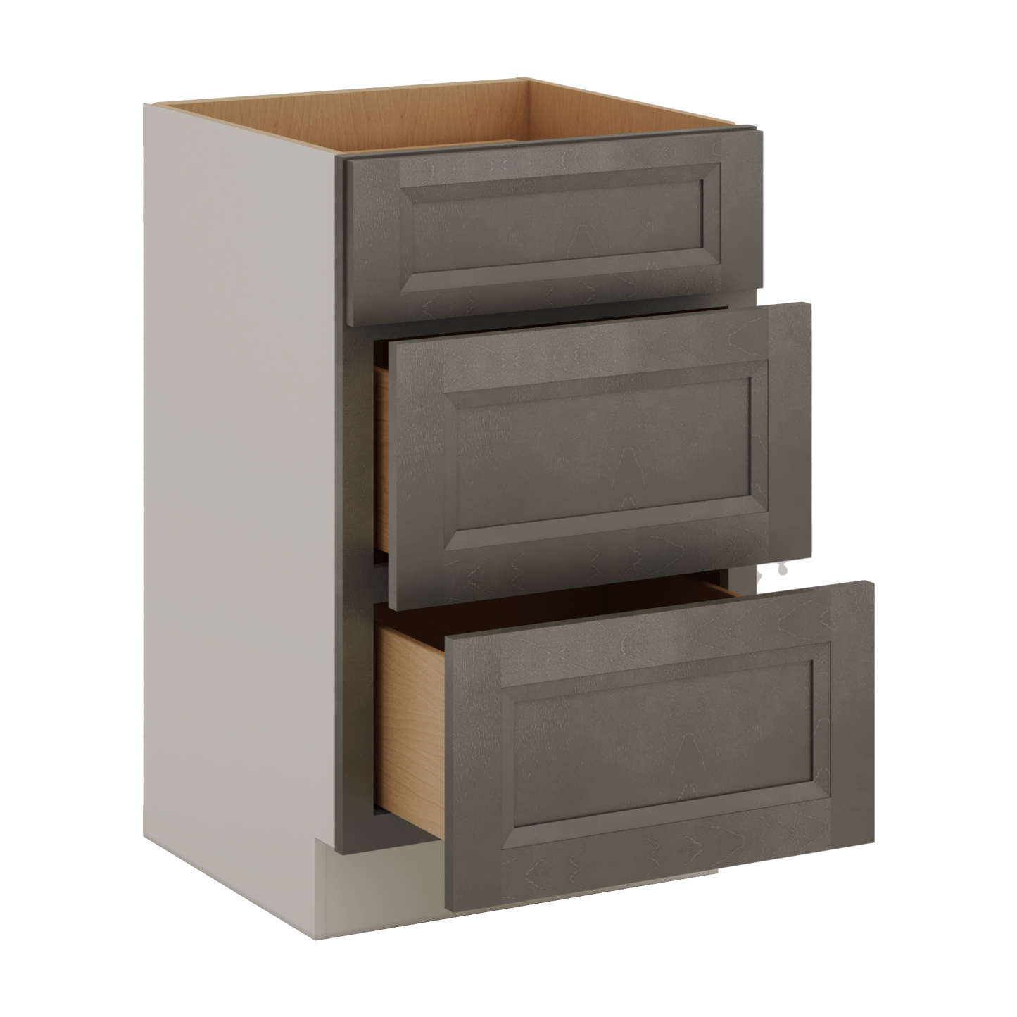 Huntington Cinder Double Shaker Vanity Drawer Base 12", 15", 18", 21" & 24"