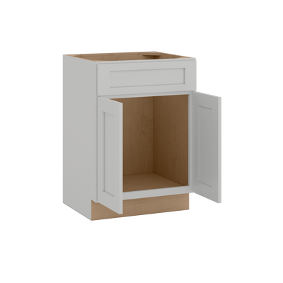 24"-48" Vanity Sink Base Cabinet | RTA Unassembled | Monaco White Shaker Full Overlay