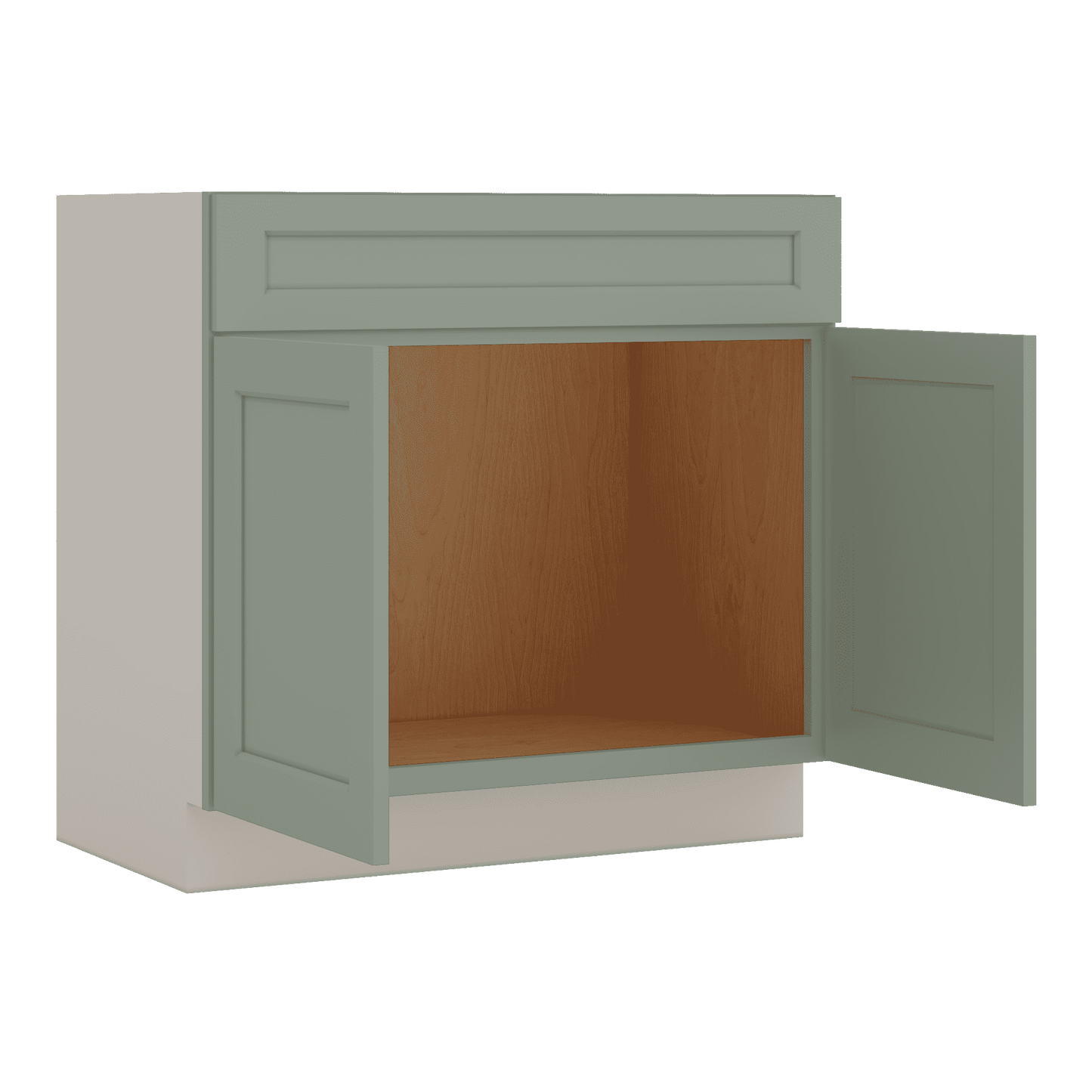Vanity Sink Base 24", 27", 30" & 36" Green Shaker 1-1/4" Overlay