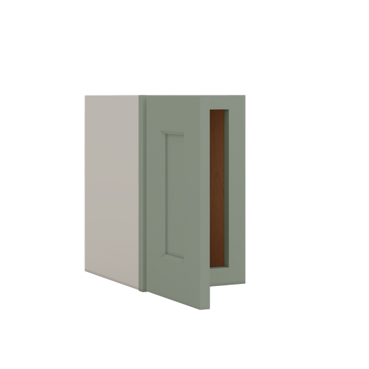 Stackable Wall Cabinet - Single Door 9", 12", 15", 18" & 21" Wide Green Shaker