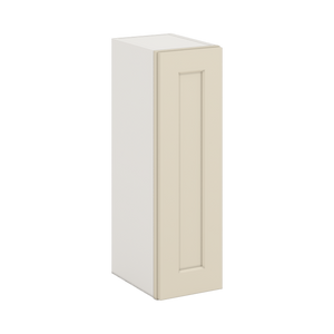 30" Tall Vanilla Cream Shaker 1-1/4" Overlay Wall Cabinet - Single Door 9", 12", 15", 18", 21" WIde