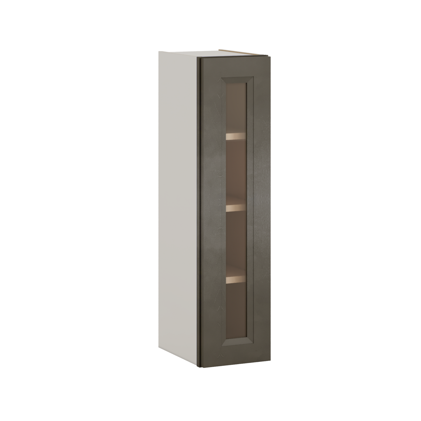 36" Tall Huntington Cinder Double Shaker Glass Ready Wall Cabinet - Single Door 9", 12", 15", 18", 21"
