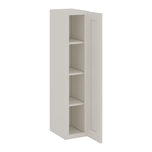 42" Tall White Shaker 1-1/4" Overlay Wall Cabinet - Single Door 9", 12", 15", 18", 21"