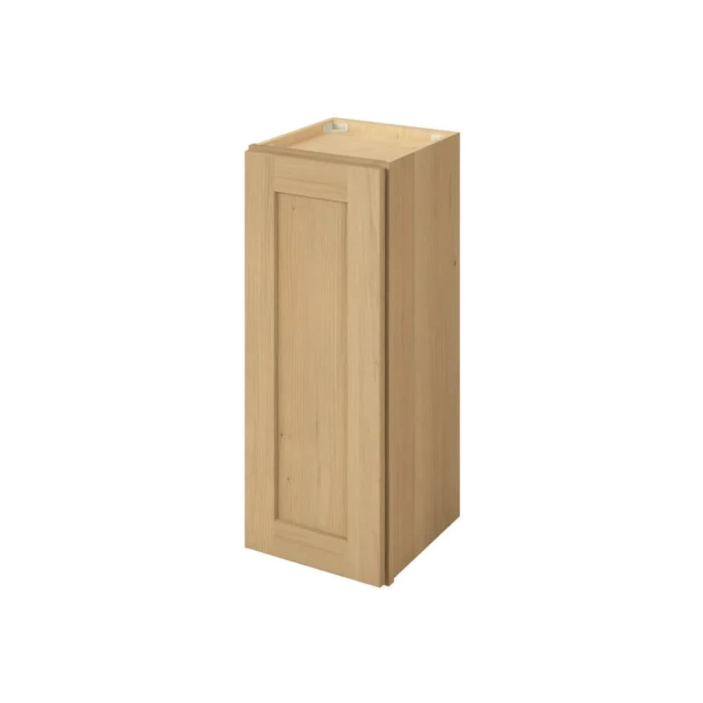 30" Tall Wall Cabinet Sandstone Birch Shaker 1-1/4" Overlay - Single Door 9", 12", 15", 18", 21" Wide