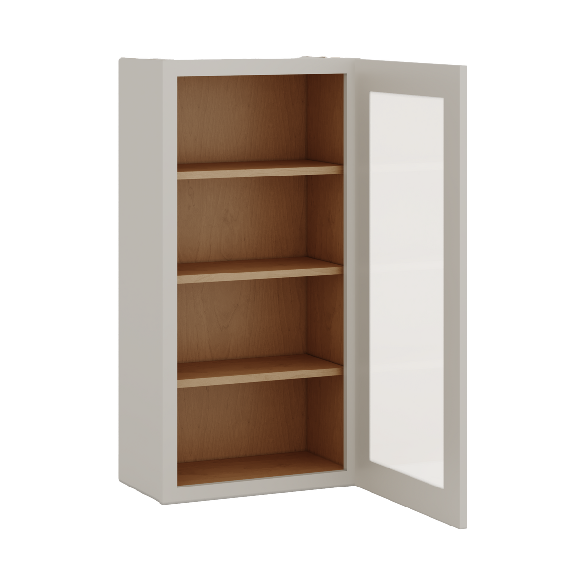 42" Tall 27LGDS Laguna Gray Double Shaker Glass Ready Wall Cabinet - Single Door 9", 12", 15", 18", 21"