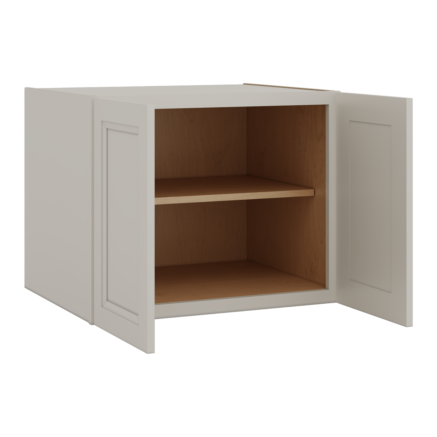 30" Wide 24" Deep Bridge 27LGDS Laguna Gray Double Shaker Wall Cabinet - Double Door 12", 15", 18", 21" & 24" Tall