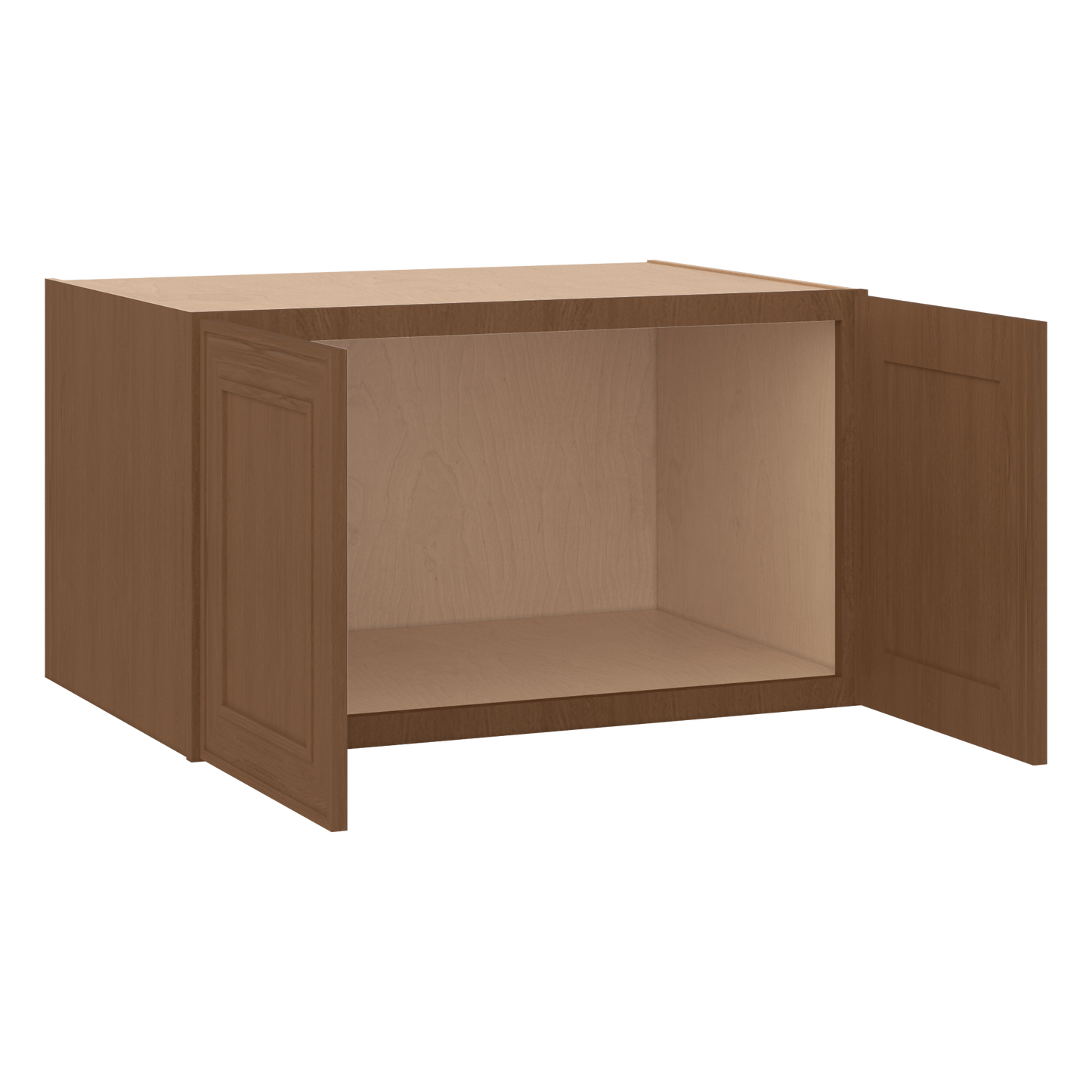 36" Wide 24" Deep 12", 15", 18", 21" & 24" Tall Mocha Elegant Oak Shaker Refrigerator Wall Cabinet