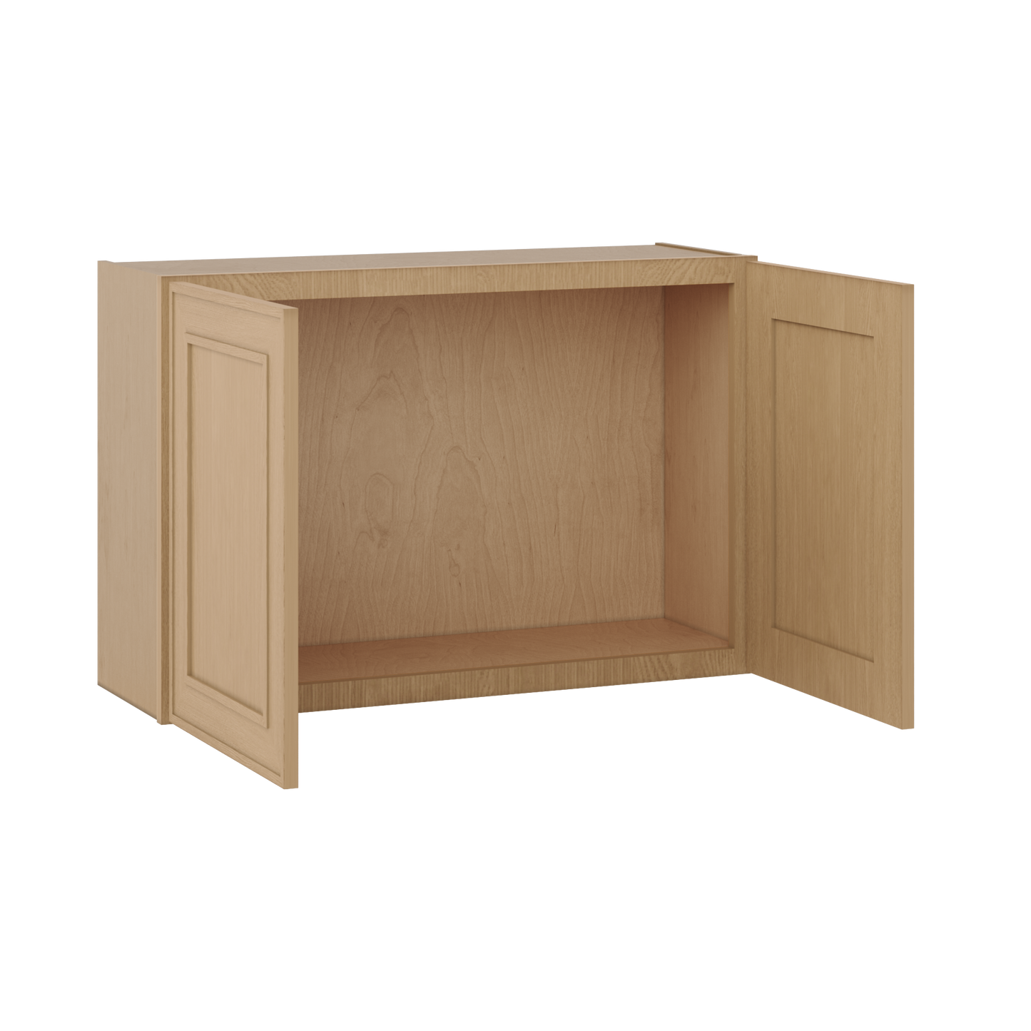 36" Wide Double Door 12", 15", 18", 21" & 24" Tall & 12" Deep Elegant Oak Craftsman Shaker Wall Cabinet