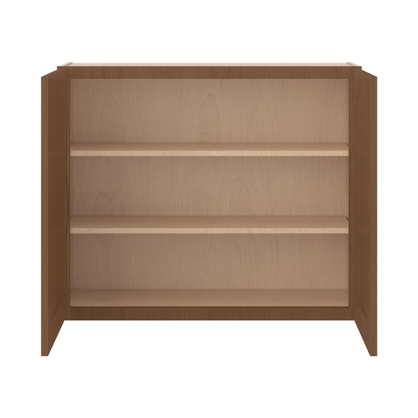 30" Tall Double Door 24", 27", 30", 33" & 36" Elegant Craftsman Mocha Shaker 1-1/4" Overlay Wall Cabinet