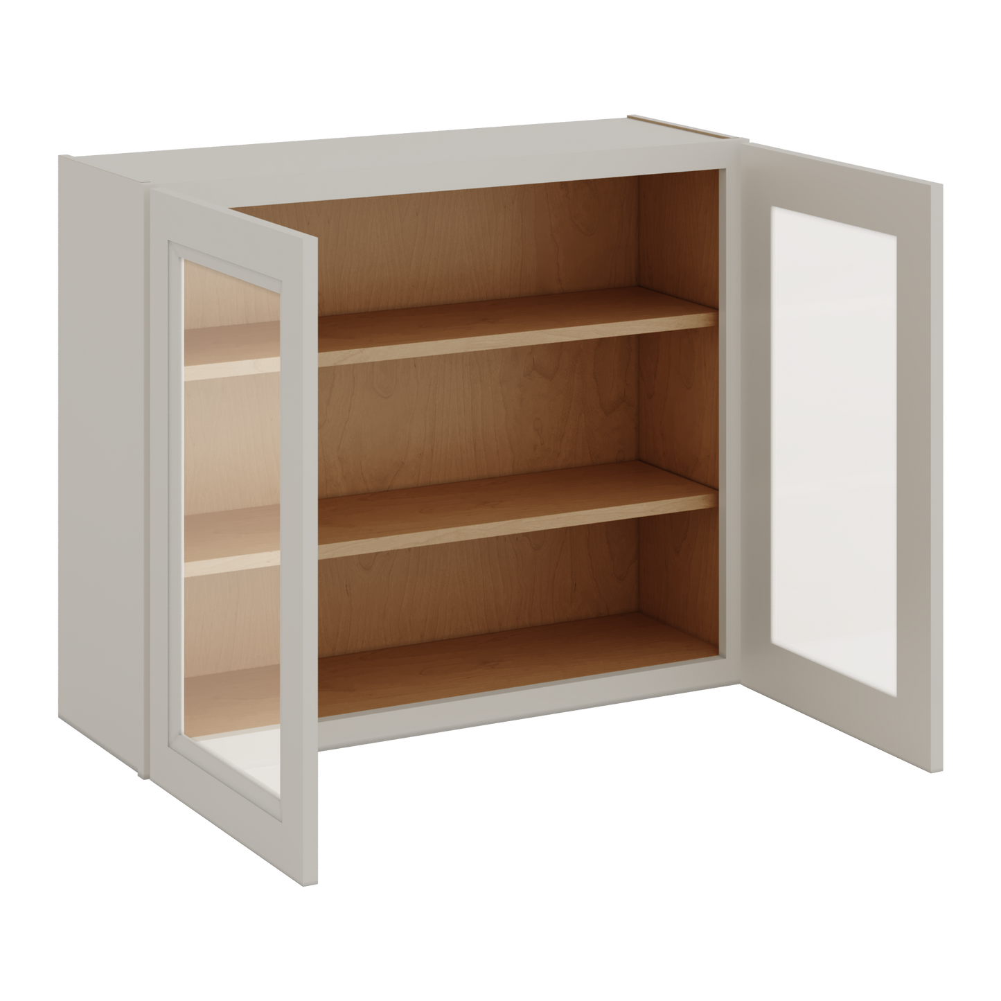 30" Tall 27LGDS Laguna Gray Double Shaker Glass Ready Wall Cabinet - Double Door 24", 27", 30", 33" & 36" Wide