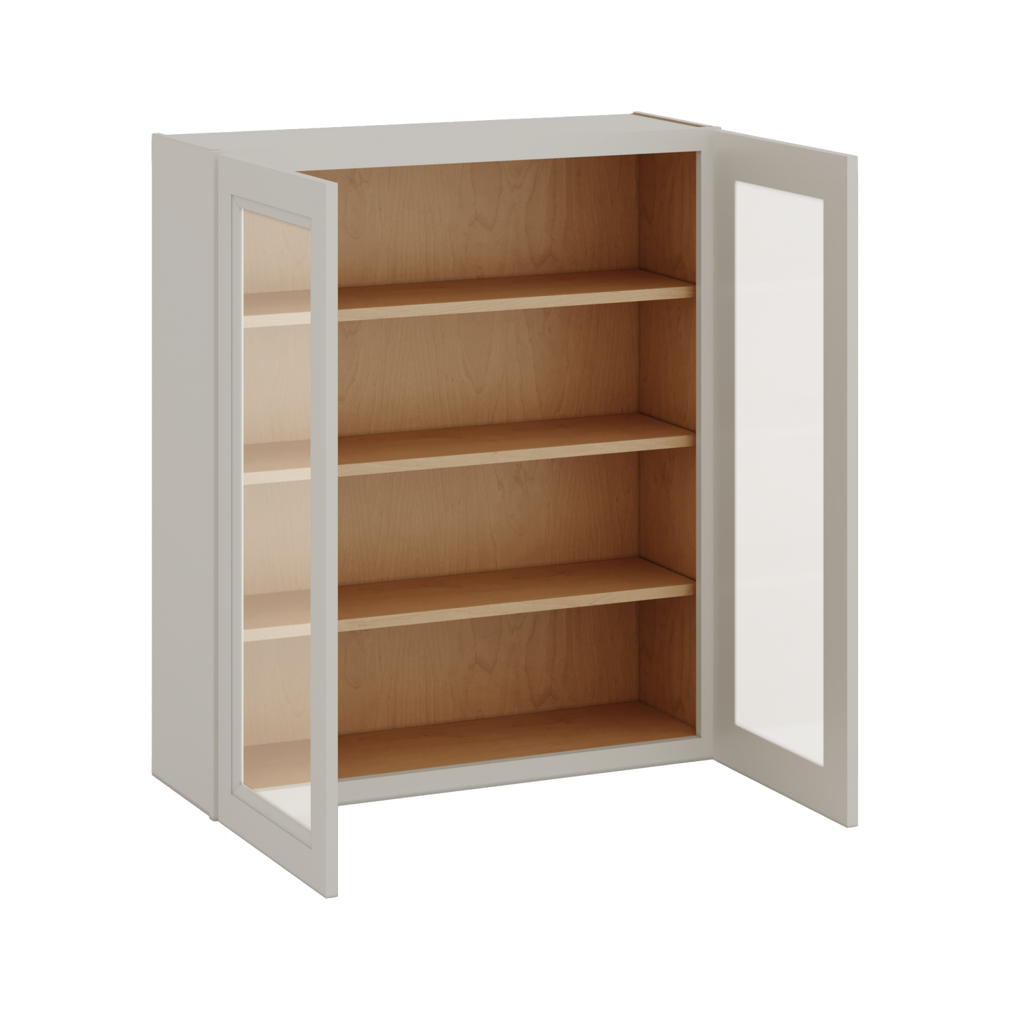 42" Tall 27LGDS Laguna Gray Double Shaker Glass Ready Wall Cabinet - Double Door 24", 27", 30", 33", 36"