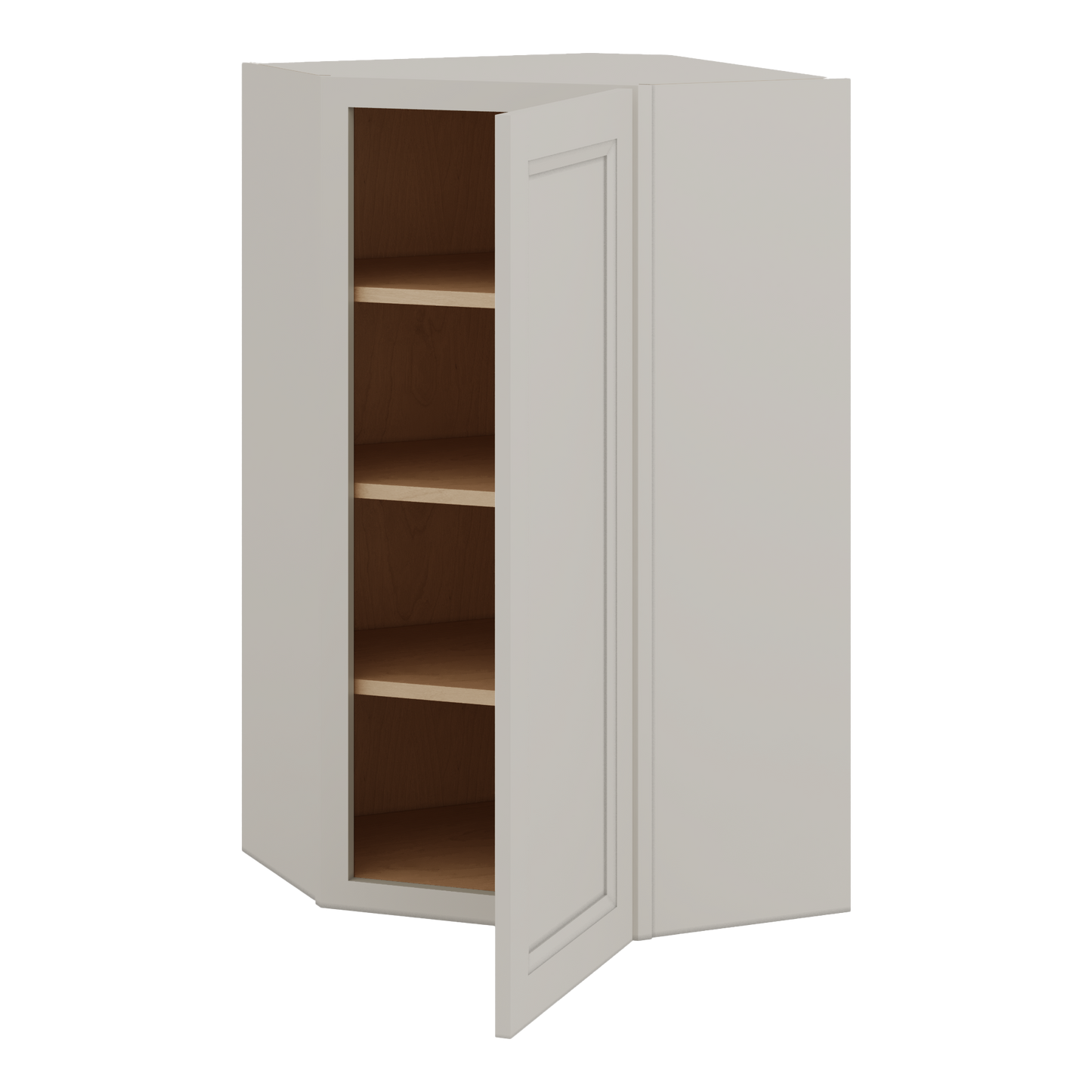 Diagonal Corner 27LGDS Laguna Gray Double Shaker Wall Cabinet 24" Wide by 30", 36" & 42" Tall