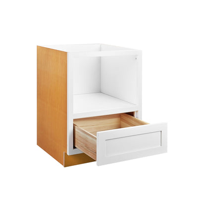 Snow White Inset Shaker Microwave Base Cabinet
