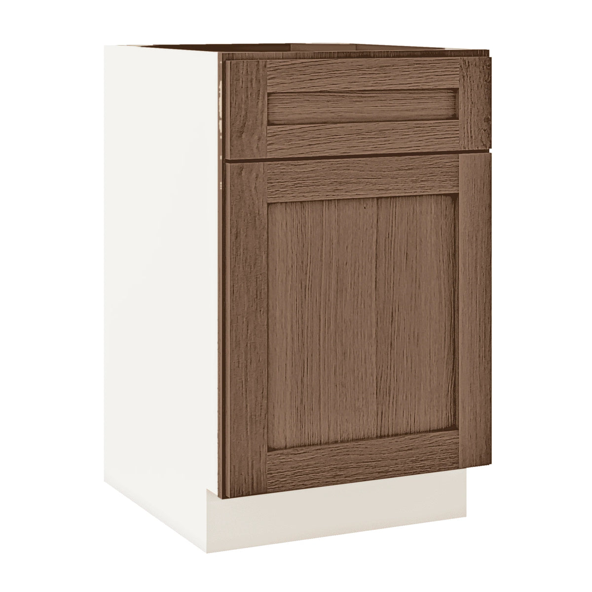 9"-21" Wide | Single Door & Drawer | Coffee Bean Shaker Base Cabinet | 1-1/4" Overlay RTA