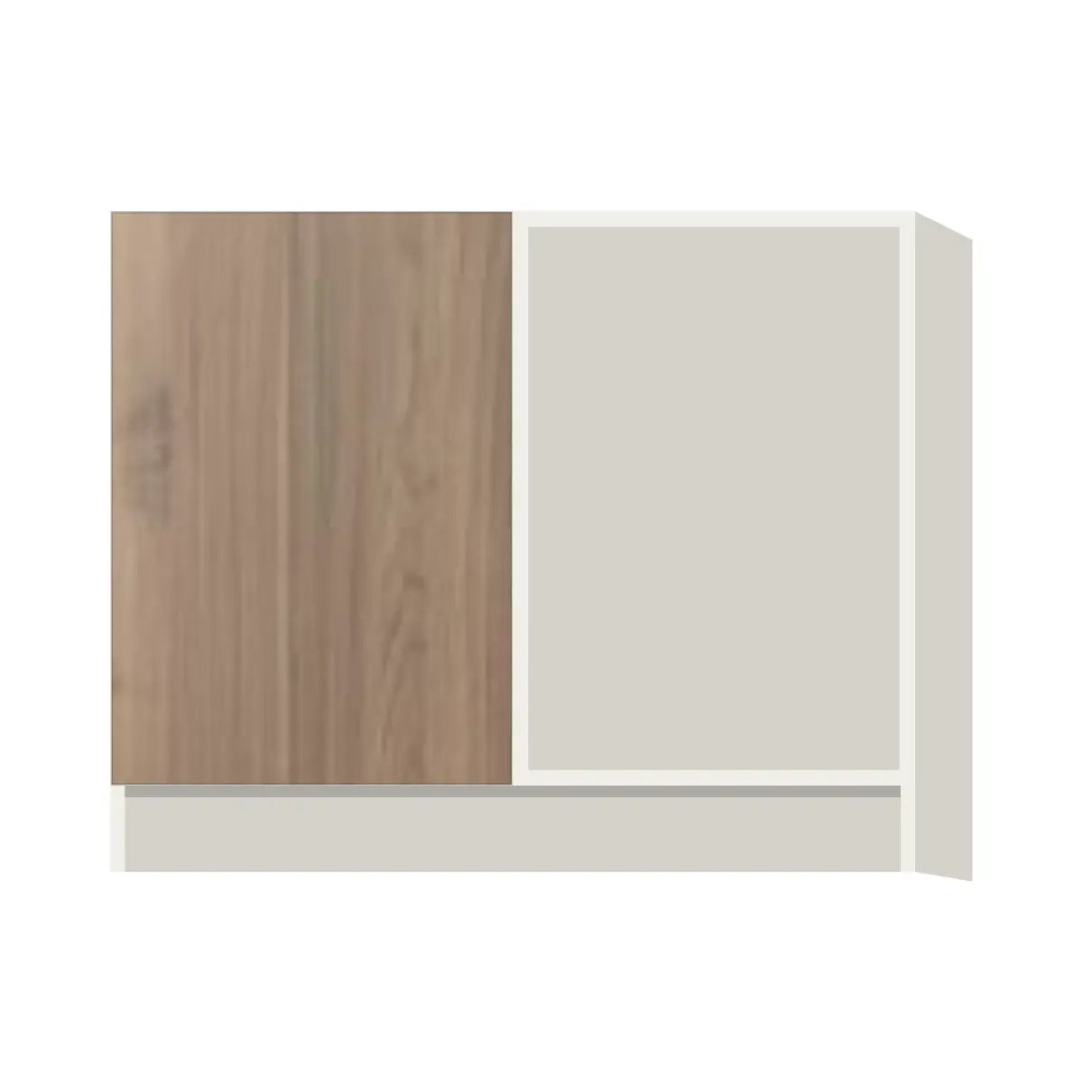 Contemporary blind corner base cabinet, Moonnut door, L-Box (Luxury)