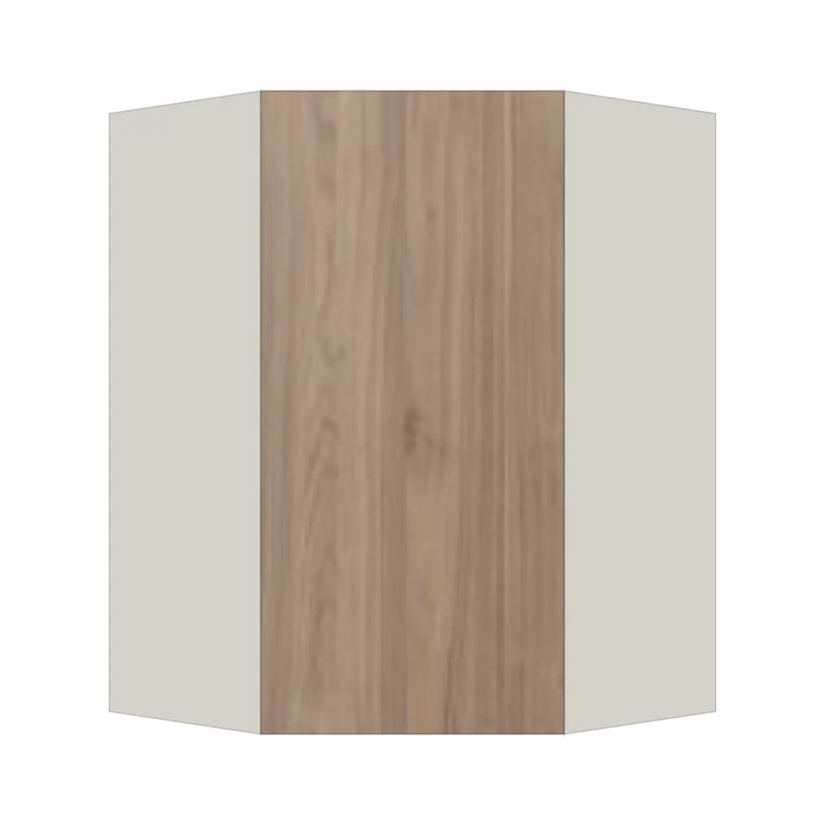 Contemporary diagonal corner wall cabinet, Moonnut door, L-Box (Luxury)