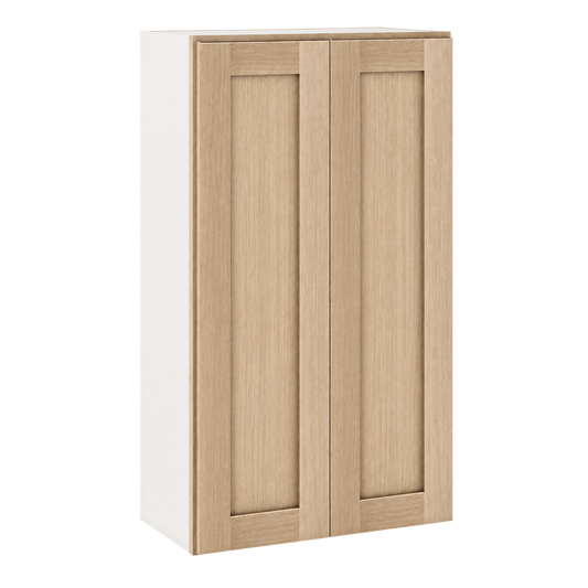 Rift Oak shaker double-door wall cabinet