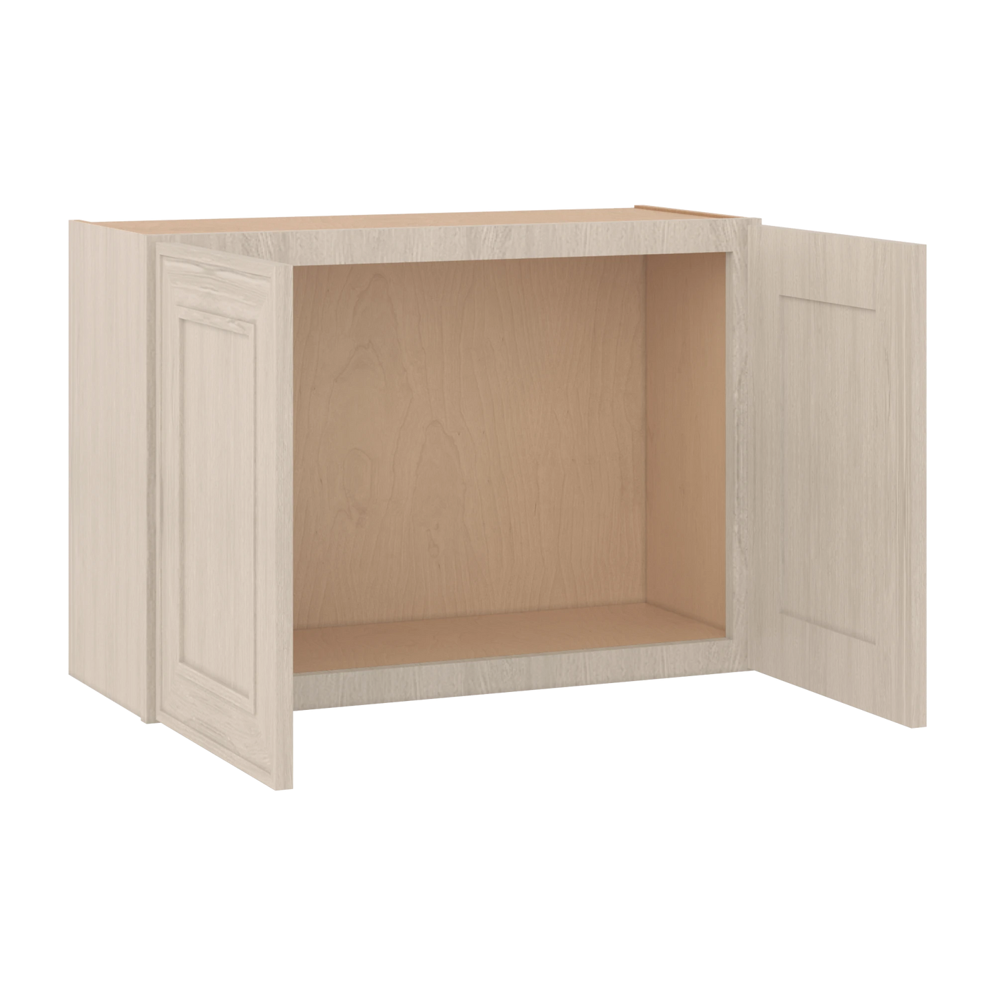 30" Wide Double Door 12", 15", 18", 21"& 24" Tall Bridge Ivory Elegant Craftsman Shaker Wall Cabinet