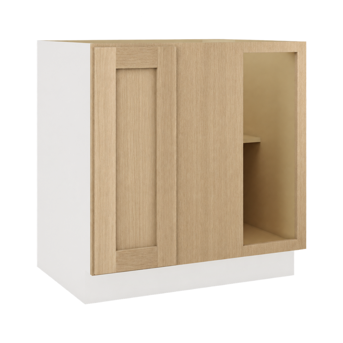 Rift Oak shaker blind corner base cabinet
