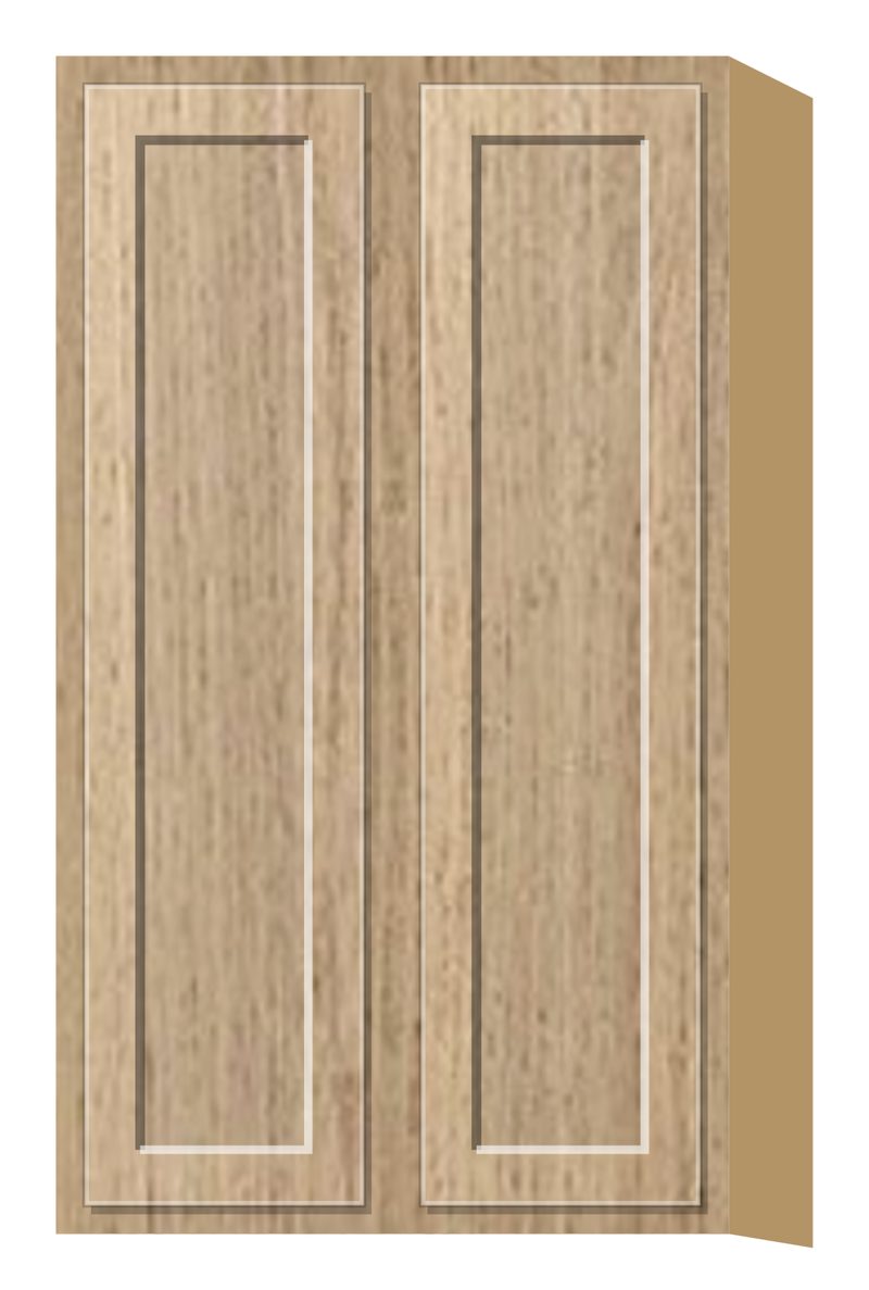 Rift 42" Tall Glass Ready Wall Cabinet - Double Door 24", 27", 30", 33" & 36" Wide, Shaker door, natural rift white oak