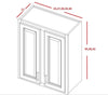42" Tall Wall Cabinet 42" tall White Shaker Wall Cabinet - Double Door 24", 27", 30", 33", 36" Inset Kitchen Cabinets