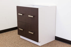 2 Drawer Base Modern Euro Slab Cabinet 12", 15", 18", 21", 24", 30" and 36" - RTA Wholesalers