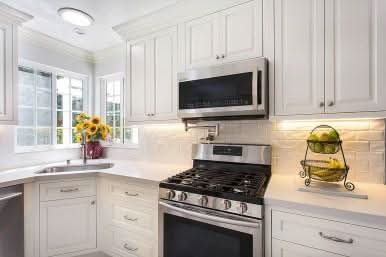 30" Tall Vintage White Inset Raised Panel Wall Cabinet - Double Door 24", 27", 30", 33"& 36"
